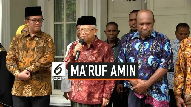Wakil Presiden terpilih Ma’ruf Amin menggelar pertemuan dengan sejumlah pendeta dari Papua di kediamannya, Menteng, Jakarta, Kamis (5/9/2019).