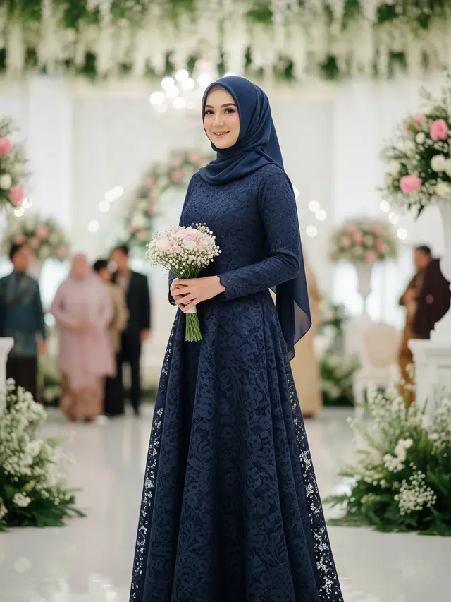 9 Model Gamis Warna Elegan untuk Acara Lamaran, Anggun di Momen Spesial