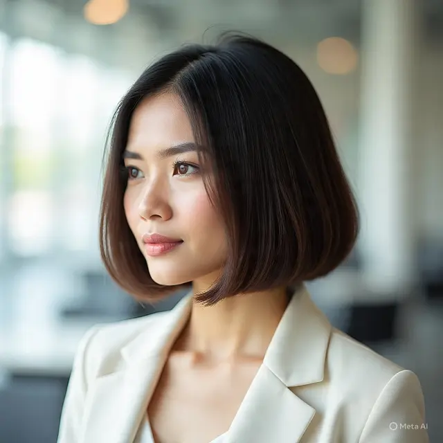 Gaya Rambut Bob Pendek Wanita Karir Praktis