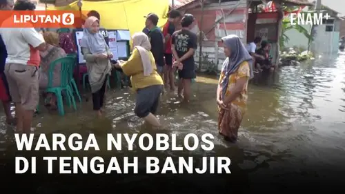 VIDEO: Diterjang Banjir, Warga Pekalongan Tetap Antusias ke TPS