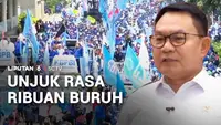Ribuan Buruh kembali Berunjuk Rasa