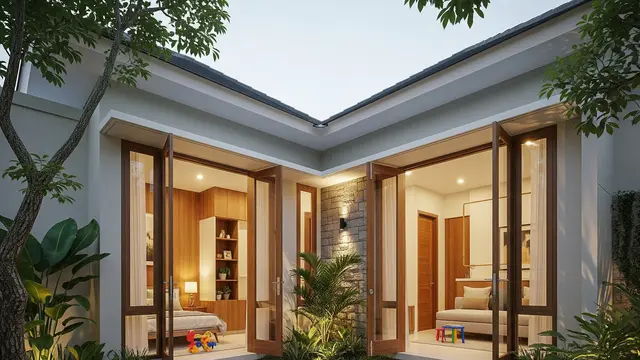Konsep Rumah Berbentuk L dengan Courtyard