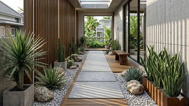 Lorong Hijau dengan Taman Kering Modern