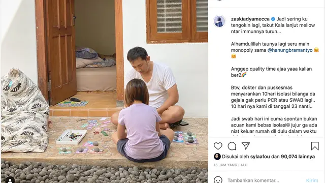 Unggahan Zaskia Adya Mecca. (Foto: Instagram @zaskiadyamecca)