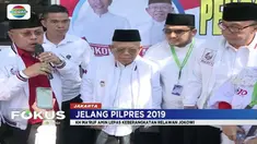 Ma’ruf Amin lepas rombongan Relawan Jokowi yang akan memberikan bantuan untuk korban bencana di Pandeglang dan Sukabumi.