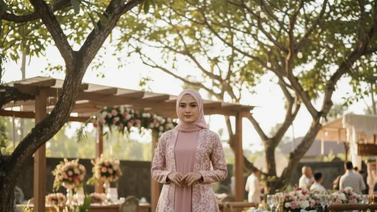 9 Gamis Batik Kombinasi Kain Polos Cocok untuk Pesta, Elegan Saat Kondangan