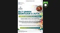 Cek Fakta: Hoaks Tautan Pendaftaran BLT UMKM 2026 Rp 5 Juta