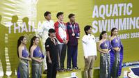 Akuatik Indonesia berhasil menambah pundi-pundi medali di SEA Games 2025 Thailand. Satu perak dan dua perunggu didapatkan pada Sabtu (13/12/2025). (Dok. Akuatik Indonesia)