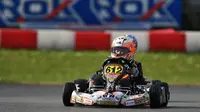  Aksi Sergio saat tampil di kelas Mini Rok di Grand Final Rok Cup Italia (Istimewa)