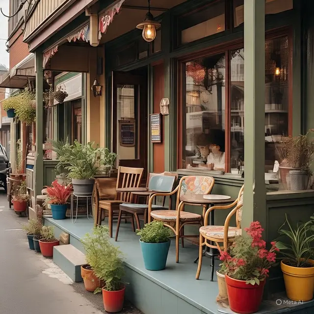 Warung Kopi dengan Teras dan Ruang Terbuka