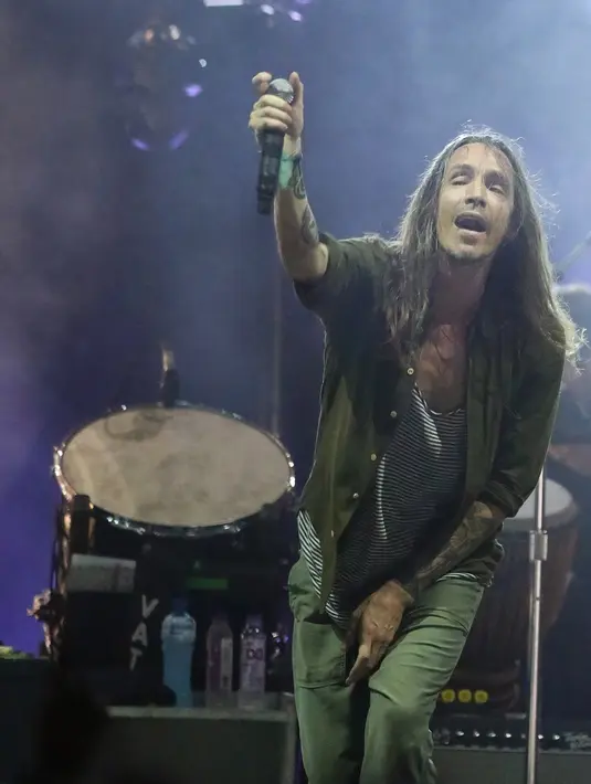 Sekitar 20 lagu dibawakan oleh band asal California, Amerika Serikat tersebut untuk menghibur dahaga para penggemarnya di Tanah Air. (Bambang E. Ros/Bintang.com)