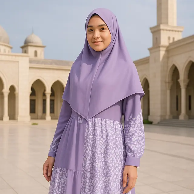 Pilihan Gamis Warna Pastel Kombinasi