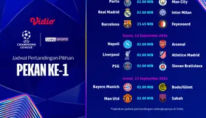 Jadwal Champions League 2026/27: Pekan Pertama Akan Tersaji Beberapa Laga Panas Saksikan di Vidio
