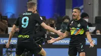 Inter menggandakan keunggulannya pada menit ke-68 lewat tendangan terukur Alexis Sanchez yang berhasil menjebol gawang AS Roma. (AP Photo/Antonio Calanni)