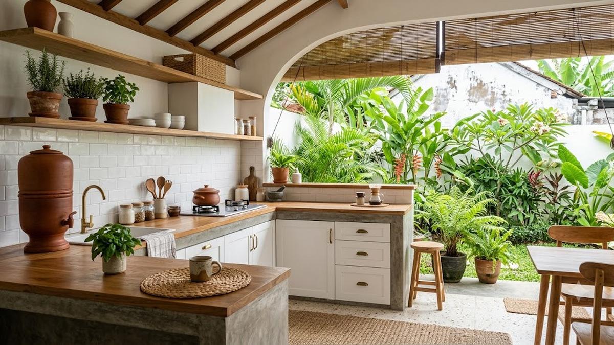 6 Inspirasi Dapur Belakang Rumah yang Adem Tanpa AC, Sejuk Sepanjang Hari