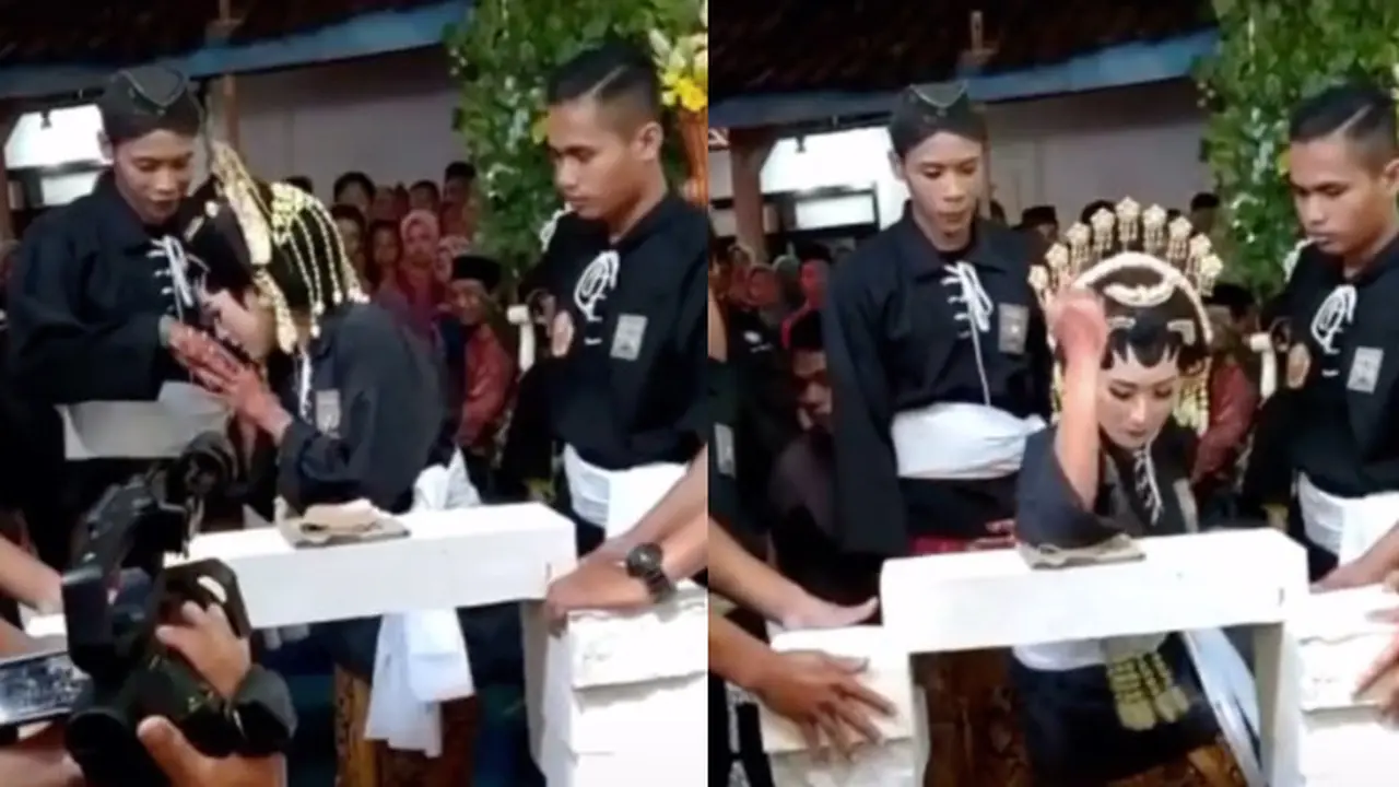 Viral Mempelai Wanita Melakukan Aksi Pecah Balok di Hari Pernikahan