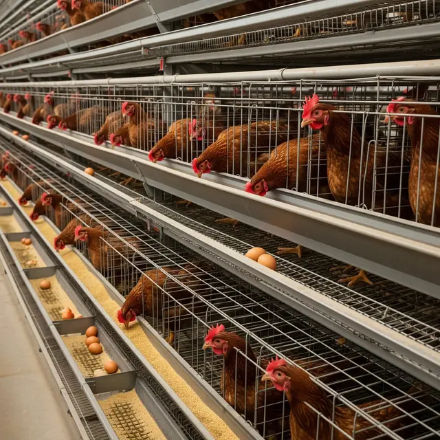 Sistem Kandang Ayam Petelur Satu Ekor per Sekat (AI)