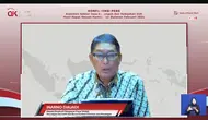 Kepala Pasar Modal, Bursa Karbon dan Keuangan Derivatif OJK Inarno Djajadi, dalam Konferensi Pers RDK Bulanan Februari 2024, secara virtual, Senin (4/3/2024). (Tira/Liputan6.com)