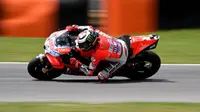 Pembalap Ducati, Jorge Lorenzo beraksi pada kualifikasi MotoGP Italia 2018 di Sirkuit Mugello. (TIZIANA FABI / AFP)