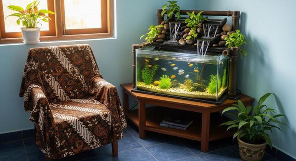 8 Ide Ruang Tamu Kecil dengan Air Terjun Mini Indoor yang Menenangkan, Bikin Suasana Rumah Lebih Adem dan Elegan