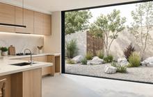 6 Ide Dapur Minimalis dengan Taman Kering di Belakang Rumah, Bikin Ruang Masak Lebih Segar