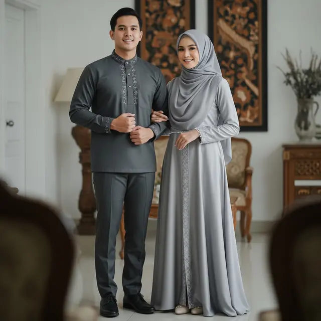 Baju Lebaran Keluarga Muda Cocok untuk Silaturahmi ke Mertua (Gemini AI)
