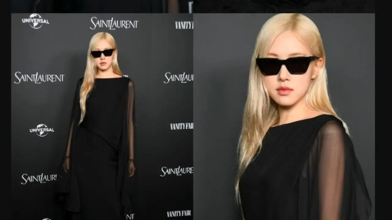 Rose BLACKPINK Curi Perhatian dengan Kacamata Hitam di Pre dan After Party Oscar 2024.  foto: Twitter @@roseannepics
