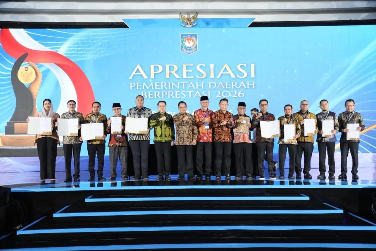 Mendagri Tito dalam acara Malam Anugerah Apresiasi Pemerintah Daerah Berprestasi Tahun 2026