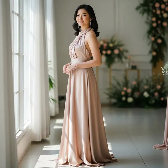 Model Baju Bridesmaid Bahan Satin