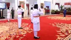 Presiden Joko Widodo atau Jokowi memimpin upacara Pengukuhan Pasukan Pengibar Bendera Pusaka (Paskibraka) di Istana Negara, Jakarta, Kamis (13/8/2020). Sebanyak 8 anggota Paskibraka akan bertugas pada upacara HUT ke-75 Kemerdekaan RI. (Foto: Lukas - Biro Pers Sekretariat Presiden)