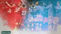 Pemain Liverpool dan Manchester City (Bola.com/Adreanus Titus)