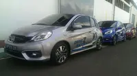 Honda Prospect Motor menggelar test drive  new Brio dan Brio Satya CVT dari Jakarta menuju Bogor, Jawa Barat.