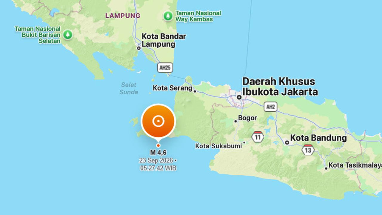 Gempa M 4,6 Guncang Sumur Banten Pagi Ini