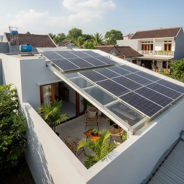 9 Desain Atap Panel Surya di Teras Rumah Sebagai Sumber Energi Listrik