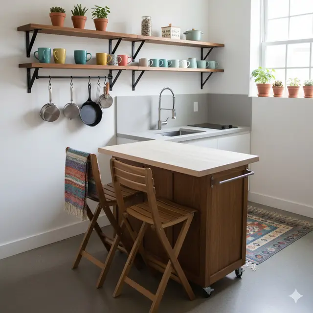 Rak Terbuka Minimalis/Dapur Modern Serba Fungsional di Lahan Sempit (Sumber; gemini.com)