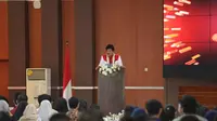 Kepala Badan Pembinaan Ideologi Pancasila (BPIP) Yudian Wahyudi saat menjadi keynote speech Sosialisasi Salam Pancasila sebagai Salam Kebangsaan dengan tema: "Memperkokoh Mental Mahasiswa Menuju Pesta Demokrasi 2024 Berdasarkan Nilai-Nilai Pancasila" di Universitas Negeri Malang (UM), Jawa Timur, Senin, (29/1) (Istimewa)