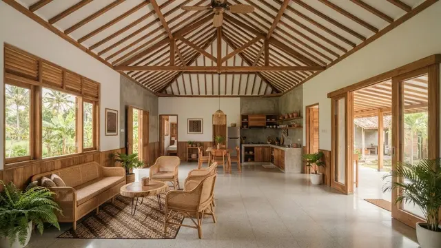 Model Rumah Desa dengan Atap Tinggi