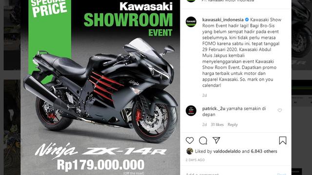Kawasaki juga memberikan harga spesial bagi Ninja ZX-14R.