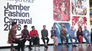 Juri Utama (Grand Juri) Jember Fashion Carnaval, Bubah Alfian, menyampaikan bahwa JFC lahir dari harapan besar akan Indonesia yang bersinar.(KLY/Budy Santoso)