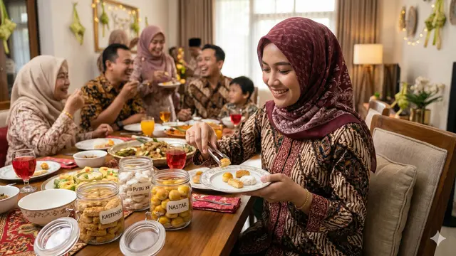 Tips makan kue lebaran (Foto: Gemini AI)