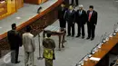 Sejumlah pimpinan DPR saat mengikuti sidang paripurna dengan agenda penyampaian Ikhtisar Hasil Pemeriksaan Semester (IHPS), Jakarta,  Senin (5/10/2015). Sebanyak 10.154 temuan BPK memuat 15.434 permasalahan. (Liputan6.com/JohanTallo)