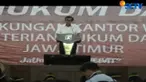 Dalam pidatonya, Yasonna Laoly berharap banyak kepada seluruh CPNS di Kementerian Hukum dan HAM agar lebih mempunyai integritas yang positif.