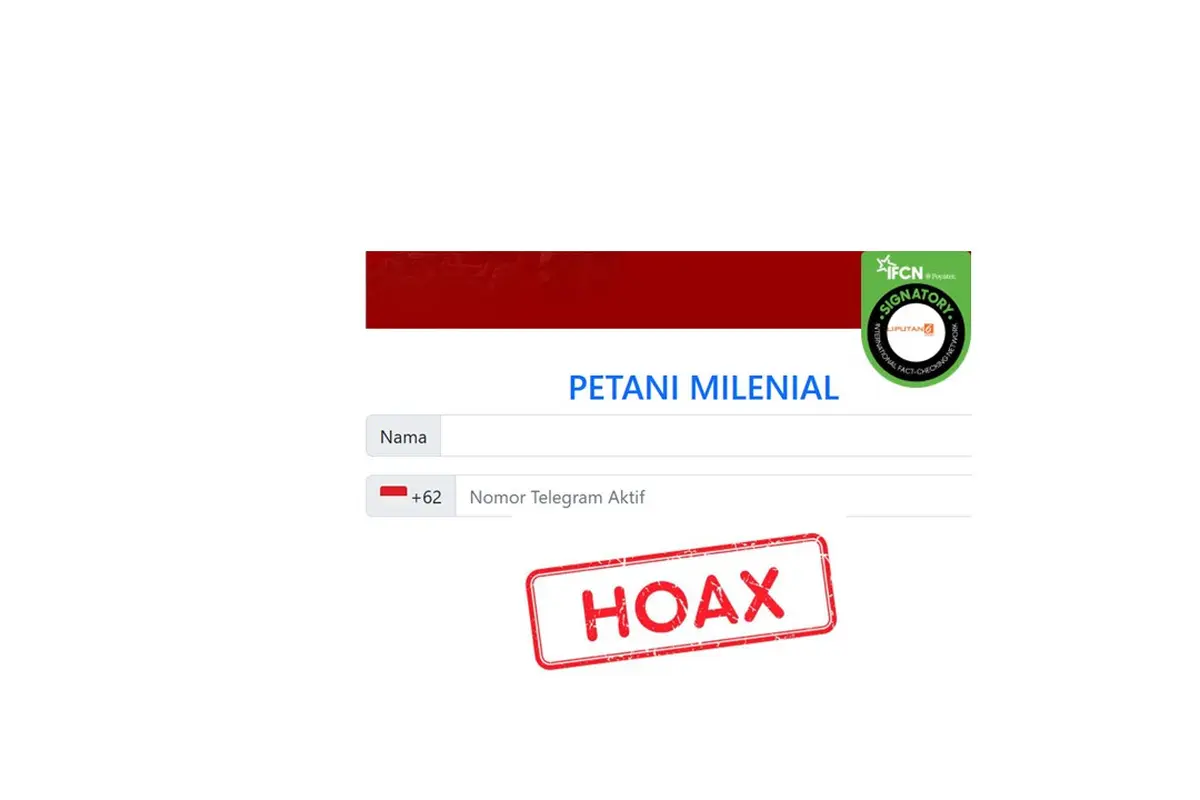 Cek fakta tautan pendaftaran petani millenial