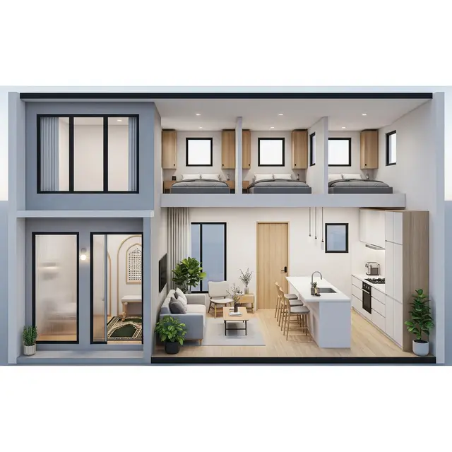 Desain Rumah Minimalis 6x10 Ada Mushola