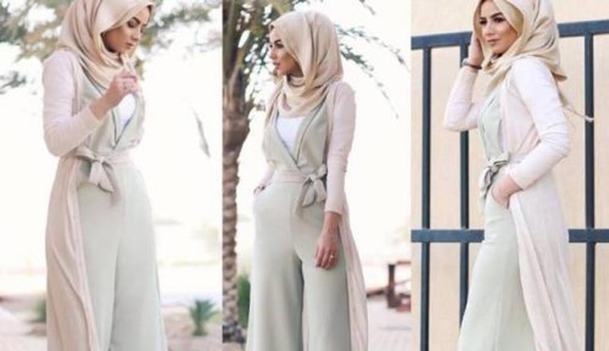 12 Ide Gaya Cantik Simpel Padukan Hijab Dengan Jumpsuit Fimela