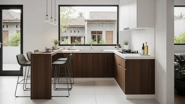 Dapur Minimalis Bar Bentuk L