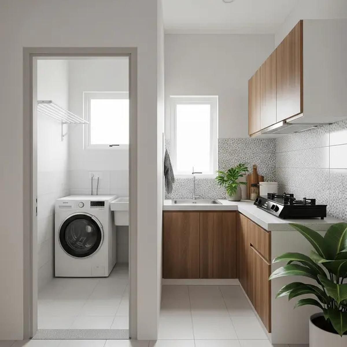 9 Model Dapur Mungil 1,5x2 Meter Rumah Type 21 yang Menyatu dengan Ruang Laundry