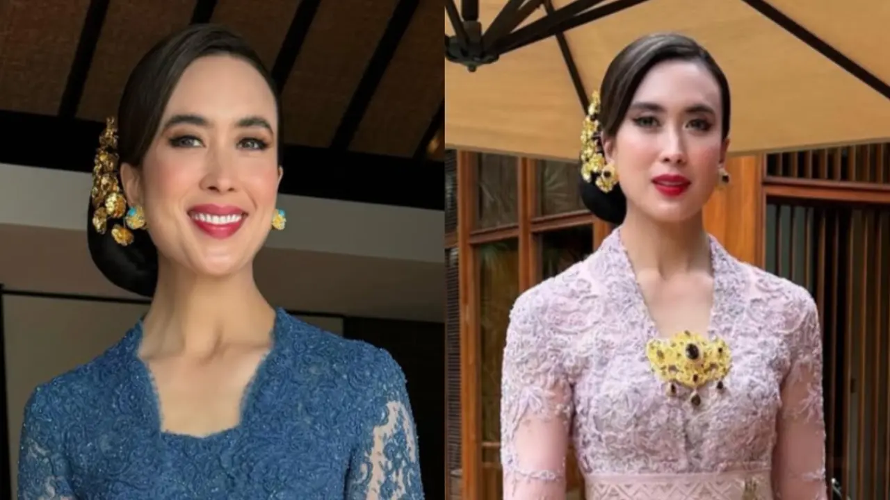 6 Pesona Anggun Menpar Widi Wardhana Dibalut 2 Kebaya Bali saat Hadiri HUT ke-52 Himpunan Ratna Busana Bersama Titiek Soeharto