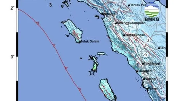 Gempa Magnitudo 6,1 Guncang Nias, Getaran Terasa di Padang