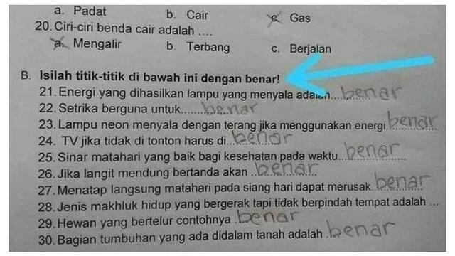 6 Jawaban Anak SD Ikuti Perintah Soal Ini Bikin Guru Elus Dada